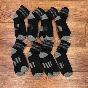 Amazon Kids Black and Gray Athletic Crew Socks - 8 Pack